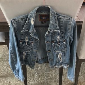 True Religion distressed denim jacket